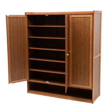 Shoe Storage Cabinet Rack Shoe-shelf Living Room furniture with Shutter Doors Bamboo Shoe Floor Shoes Organizer