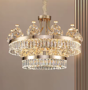 Nordic Luxury Crystal Chandelier Lighting Big Gold Ceiling Hanging Lamp Large Lustres For Villa Hotel Chandelier Decoration Home