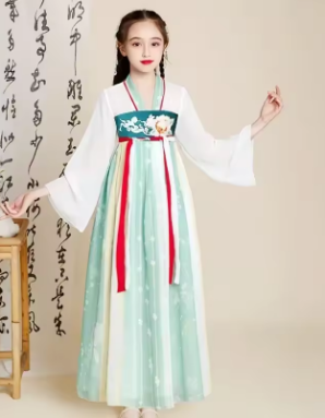 Summer Costume Dress Girl Casual Chinese Hanfu Baby Vestidos Cosplay Children Party Princess Girls Dresses Vintage Kids Clothes
