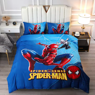 Spider Man Duvet Cover Set,Microfiber Duvet Covers with Pillowcases and Zipper Closure,Soft Kids Teen Boys Bedding Set 2 Pieces